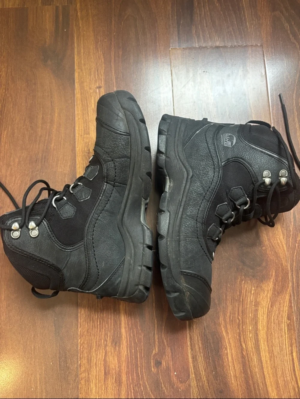 Sorel Timberwolf Black Leather Waterproof Winter Boots Mens 7 / 40 (f6y)